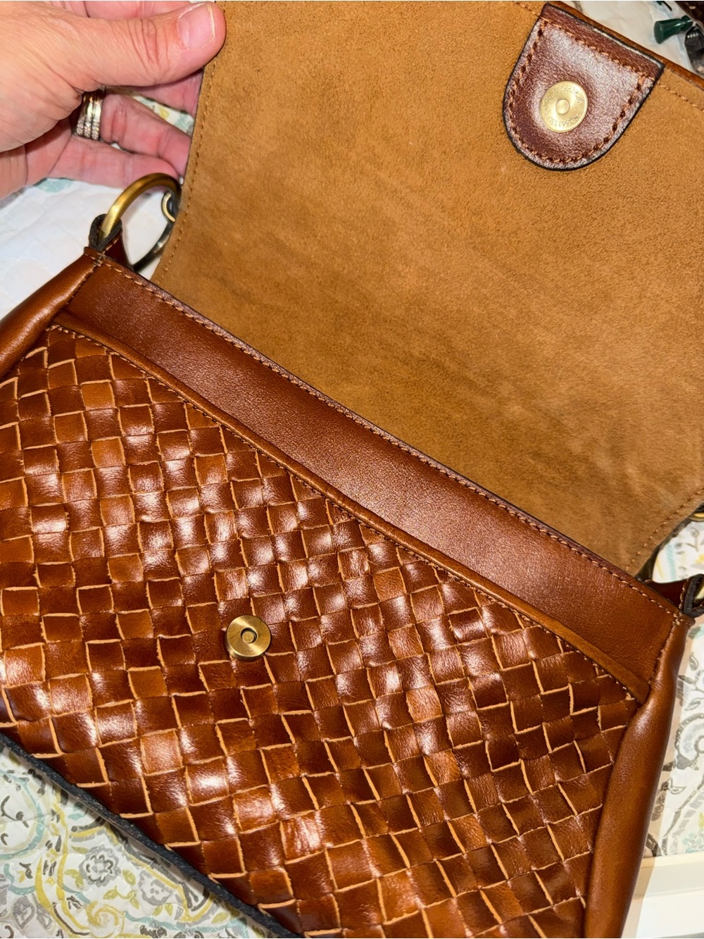 Patricia Nash Chestnut Braided Leather Shoulder Bag - Picture 7 of 8